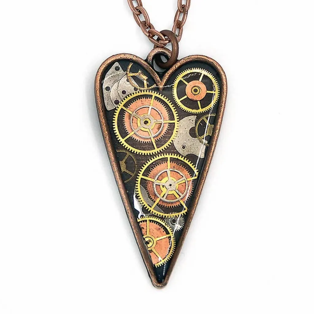 Large Heart Watch Part Necklace