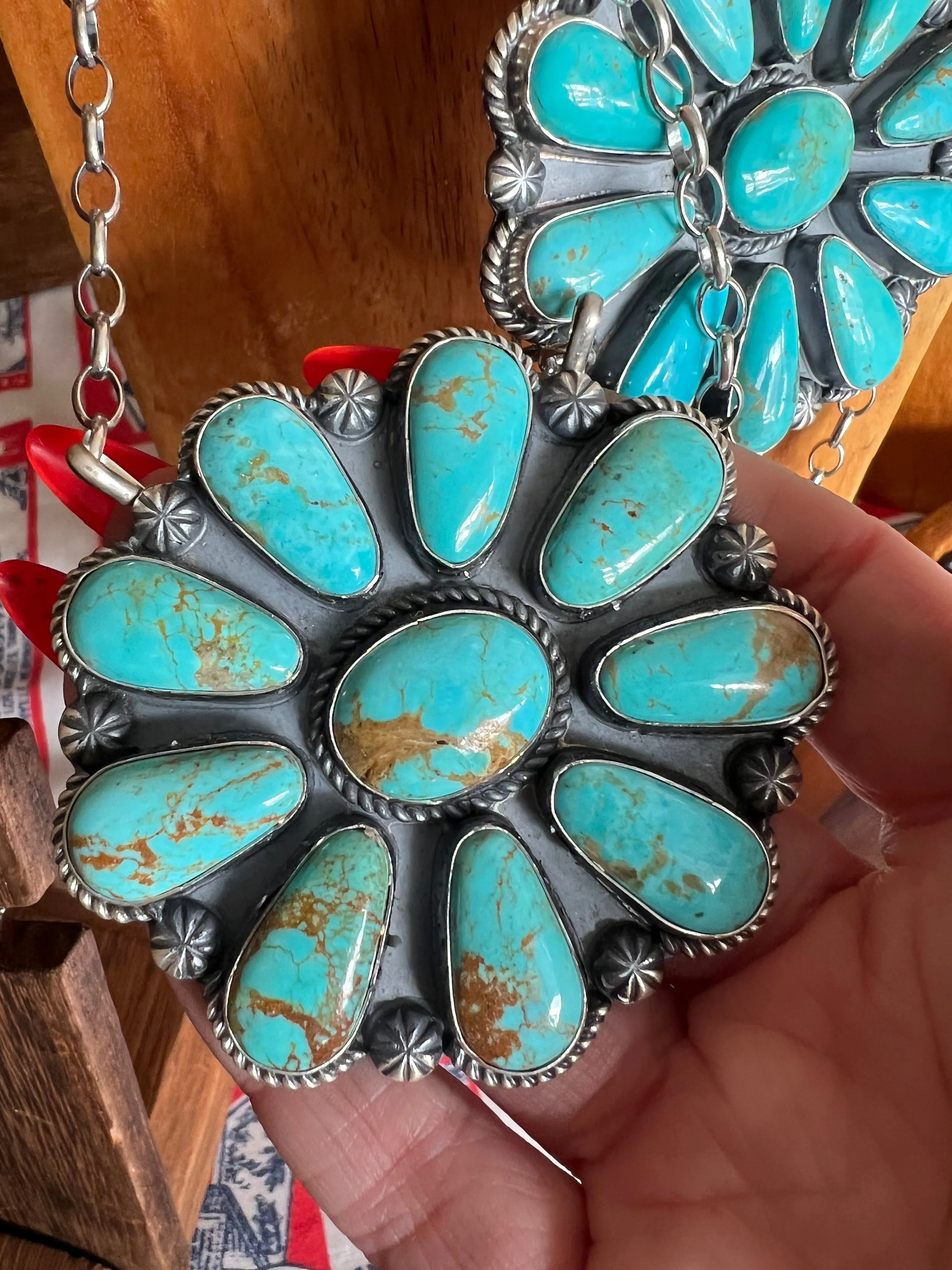 Large Turquoise Cluster Necklace