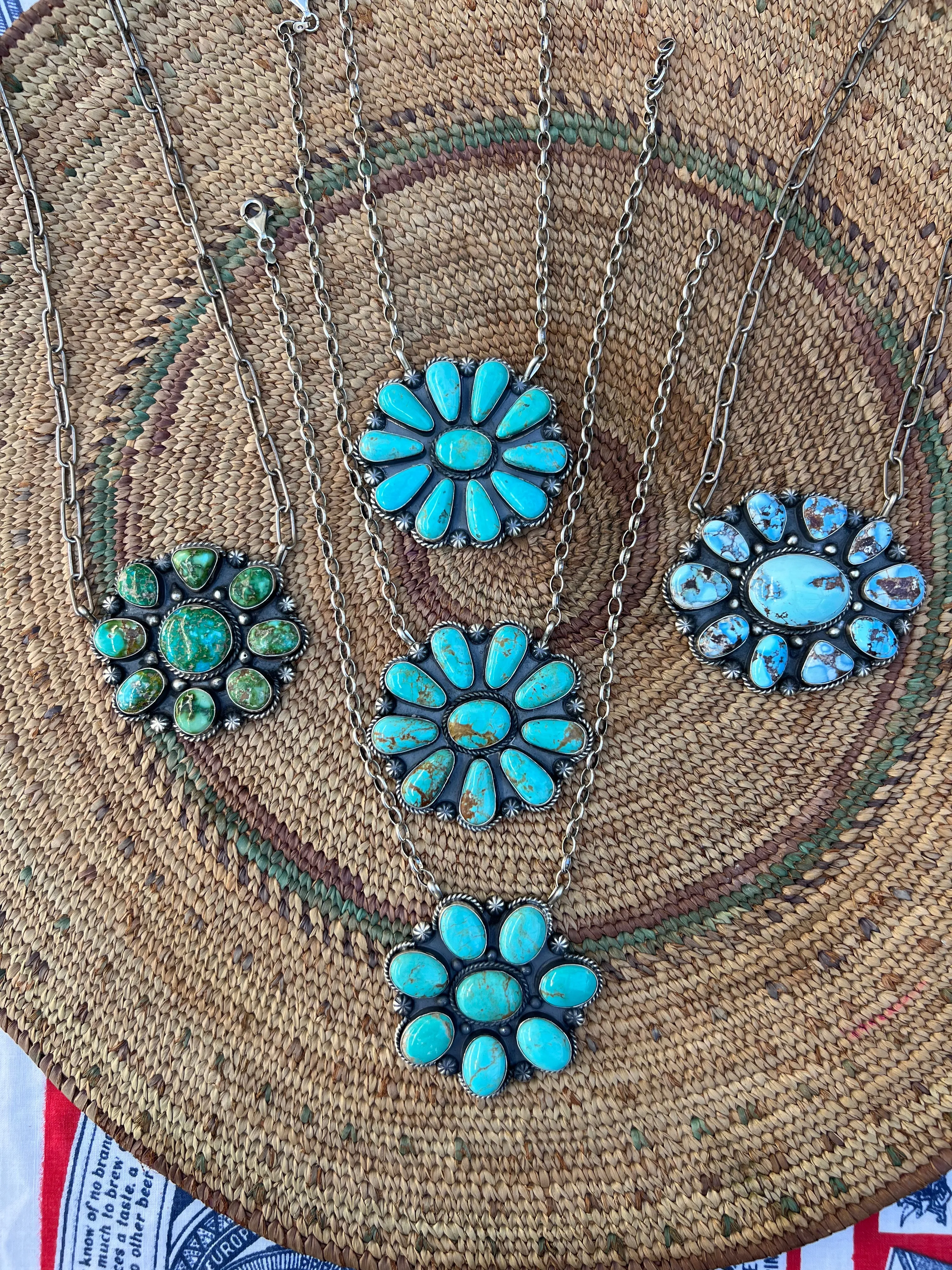 Large Turquoise Cluster Necklace