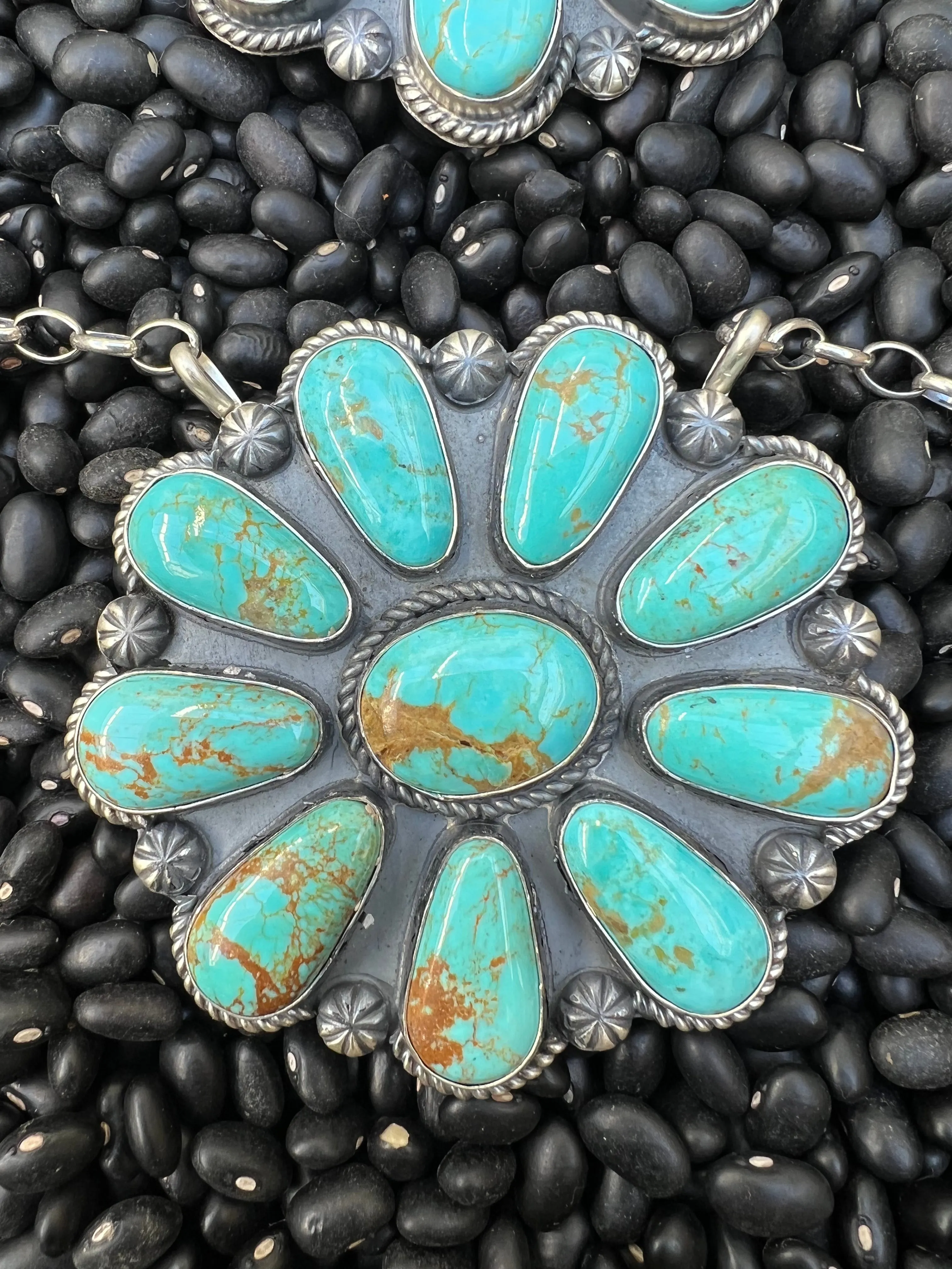 Large Turquoise Cluster Necklace