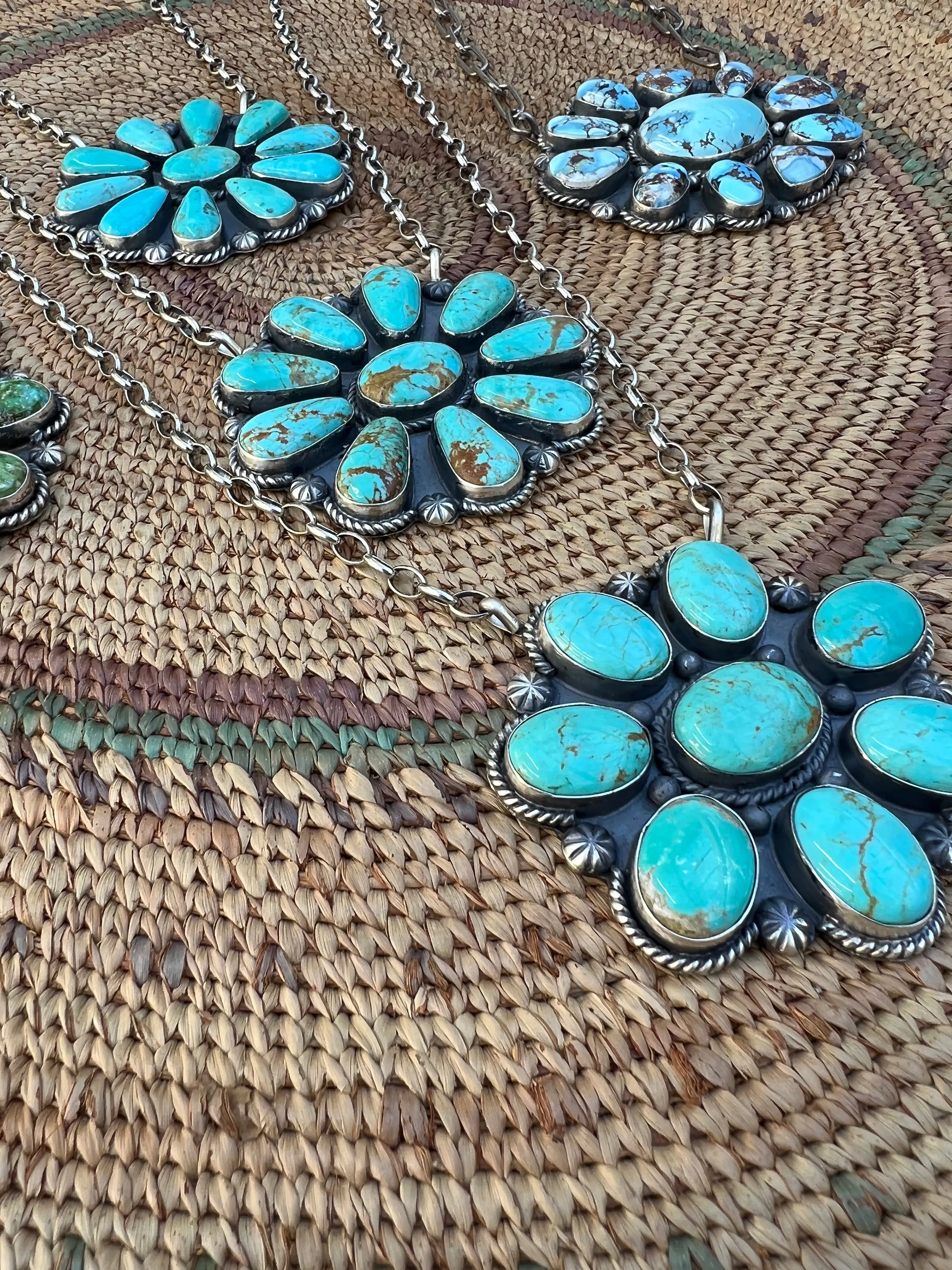Large Turquoise Cluster Necklace