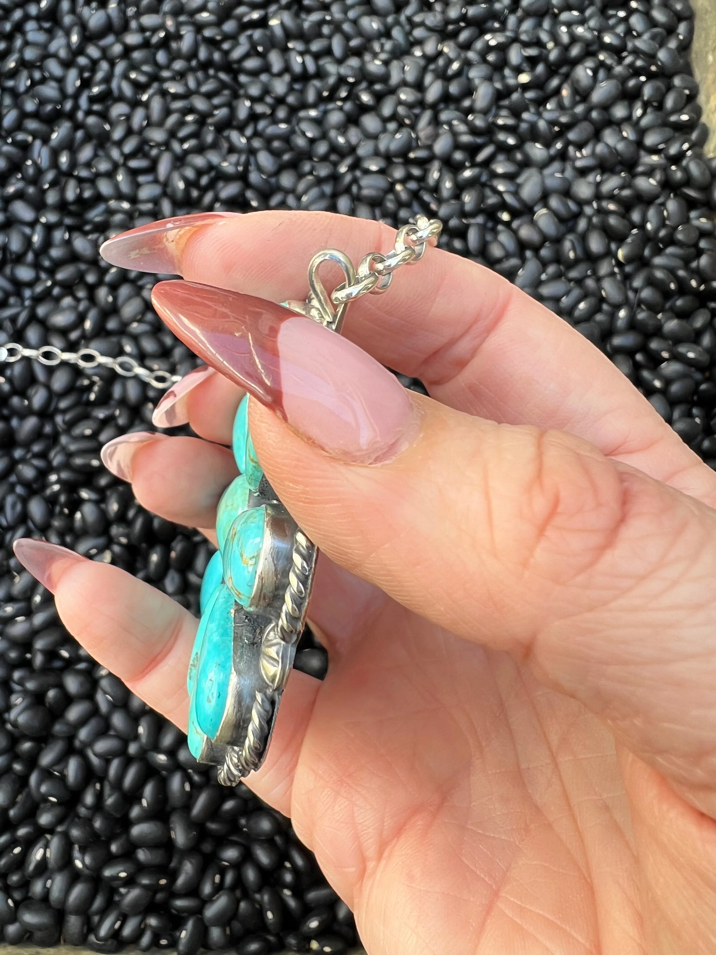Large Turquoise Cluster Necklace