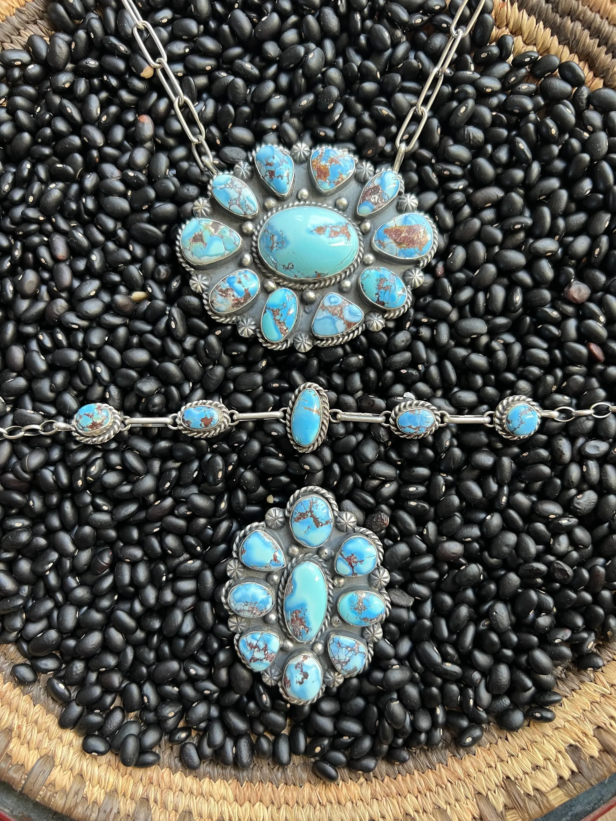 Large Turquoise Cluster Necklace