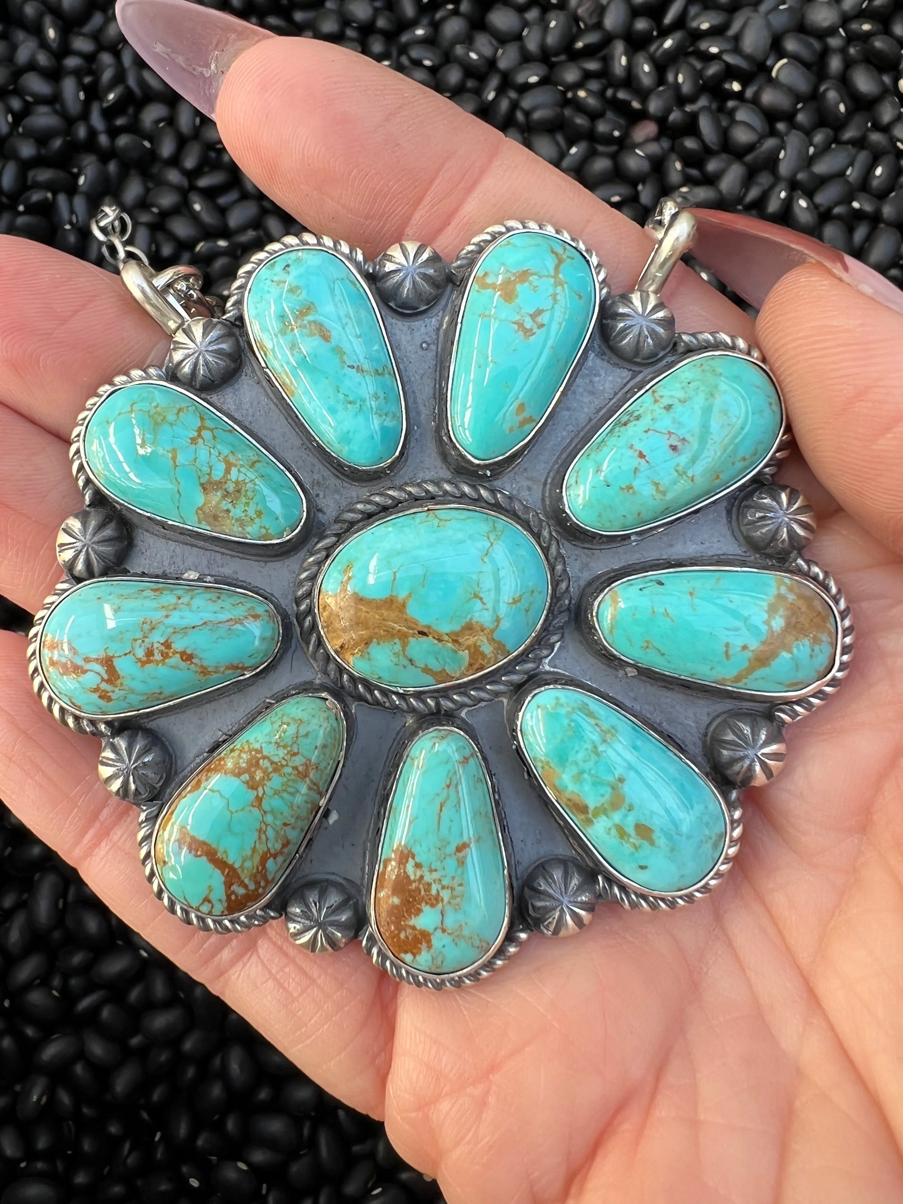Large Turquoise Cluster Necklace