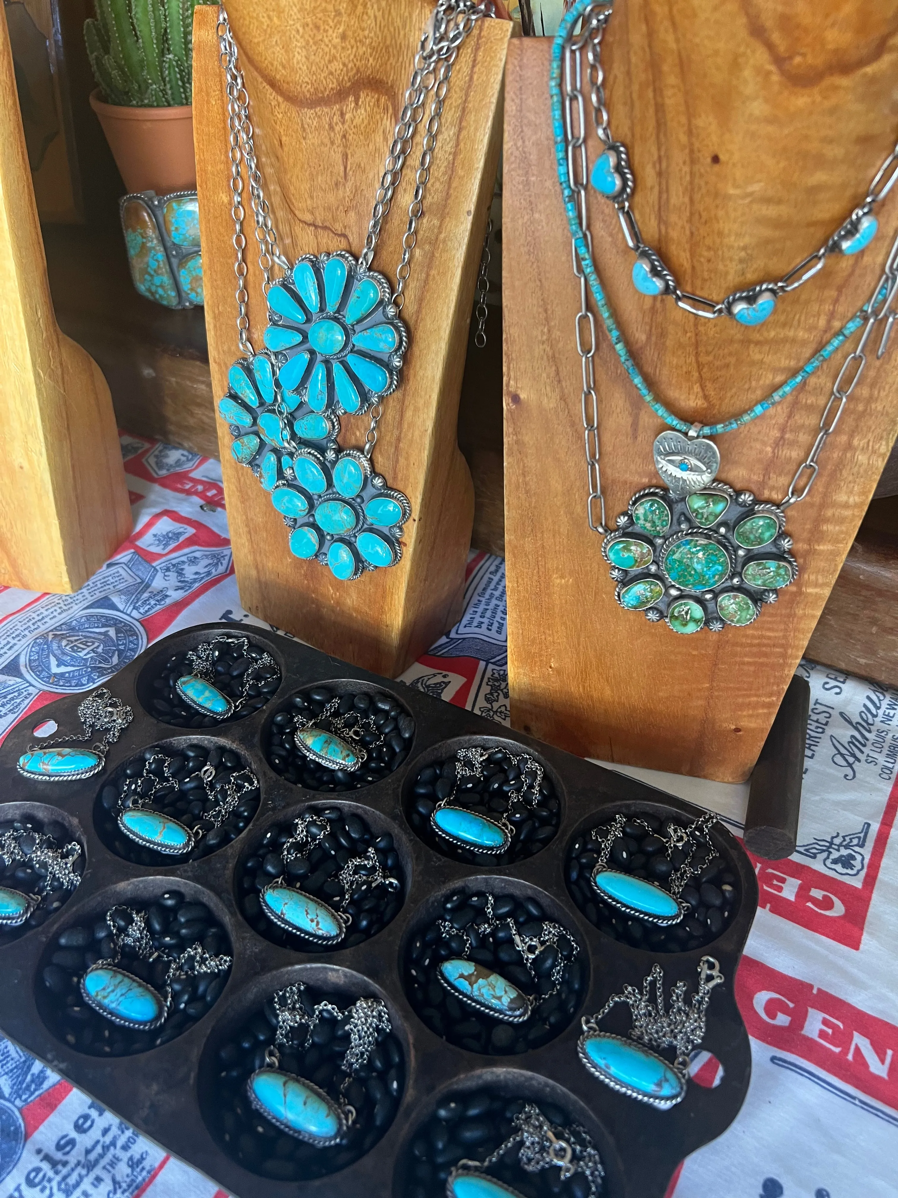 Large Turquoise Cluster Necklace