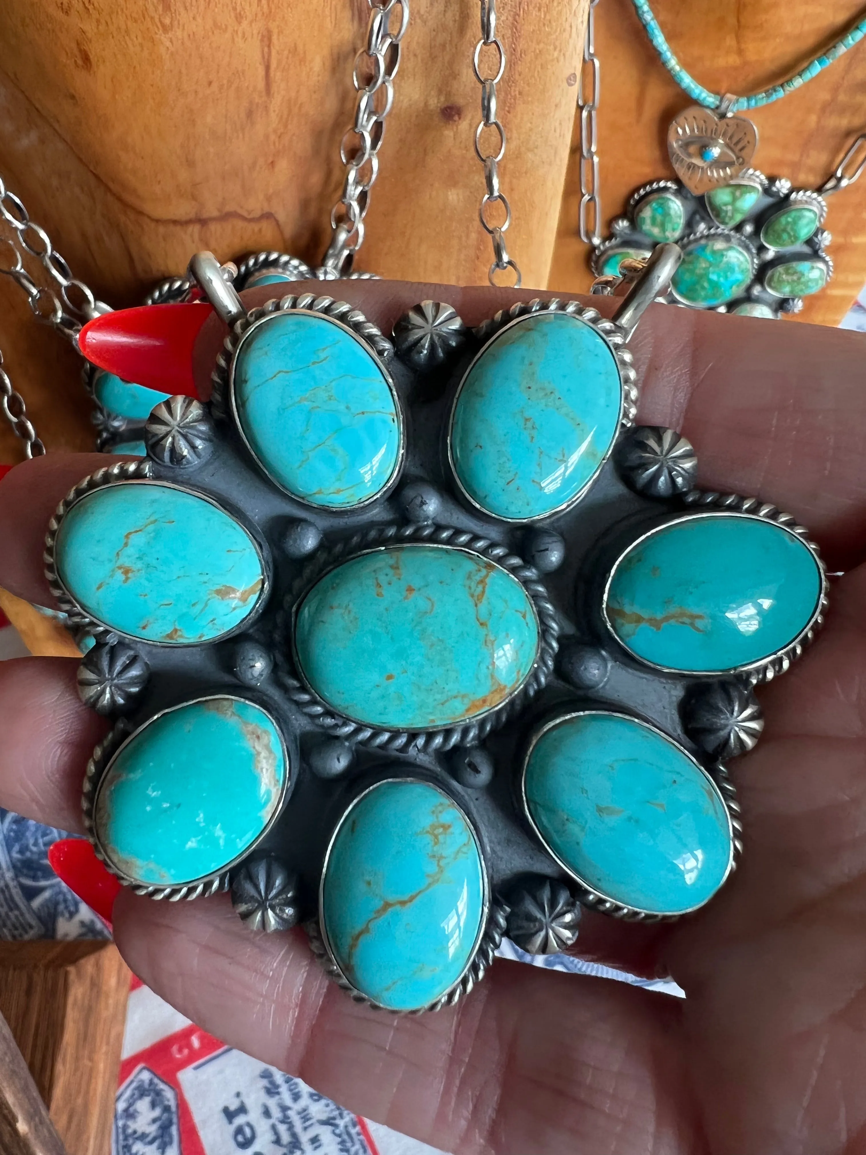 Large Turquoise Cluster Necklace
