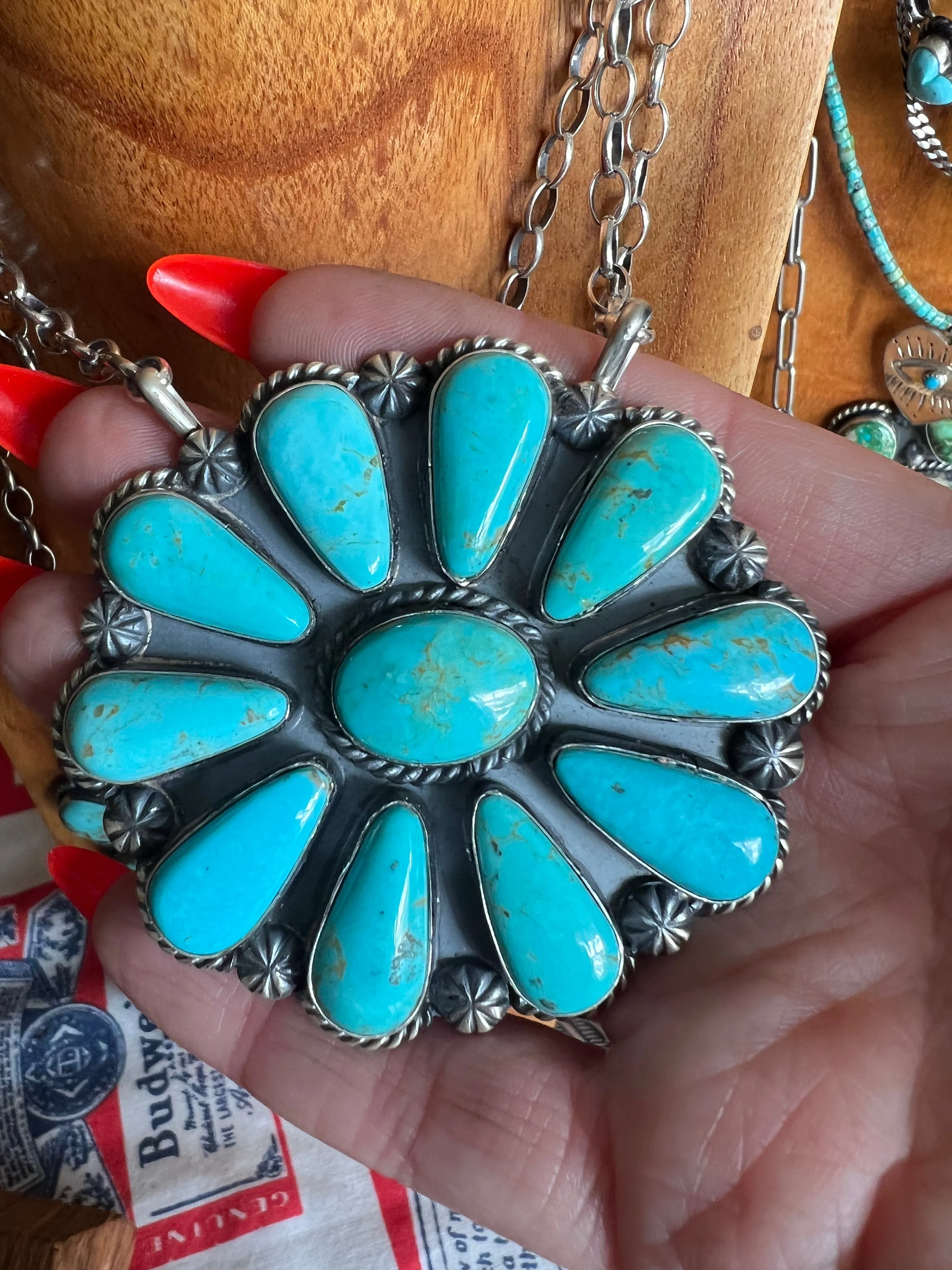 Large Turquoise Cluster Necklace