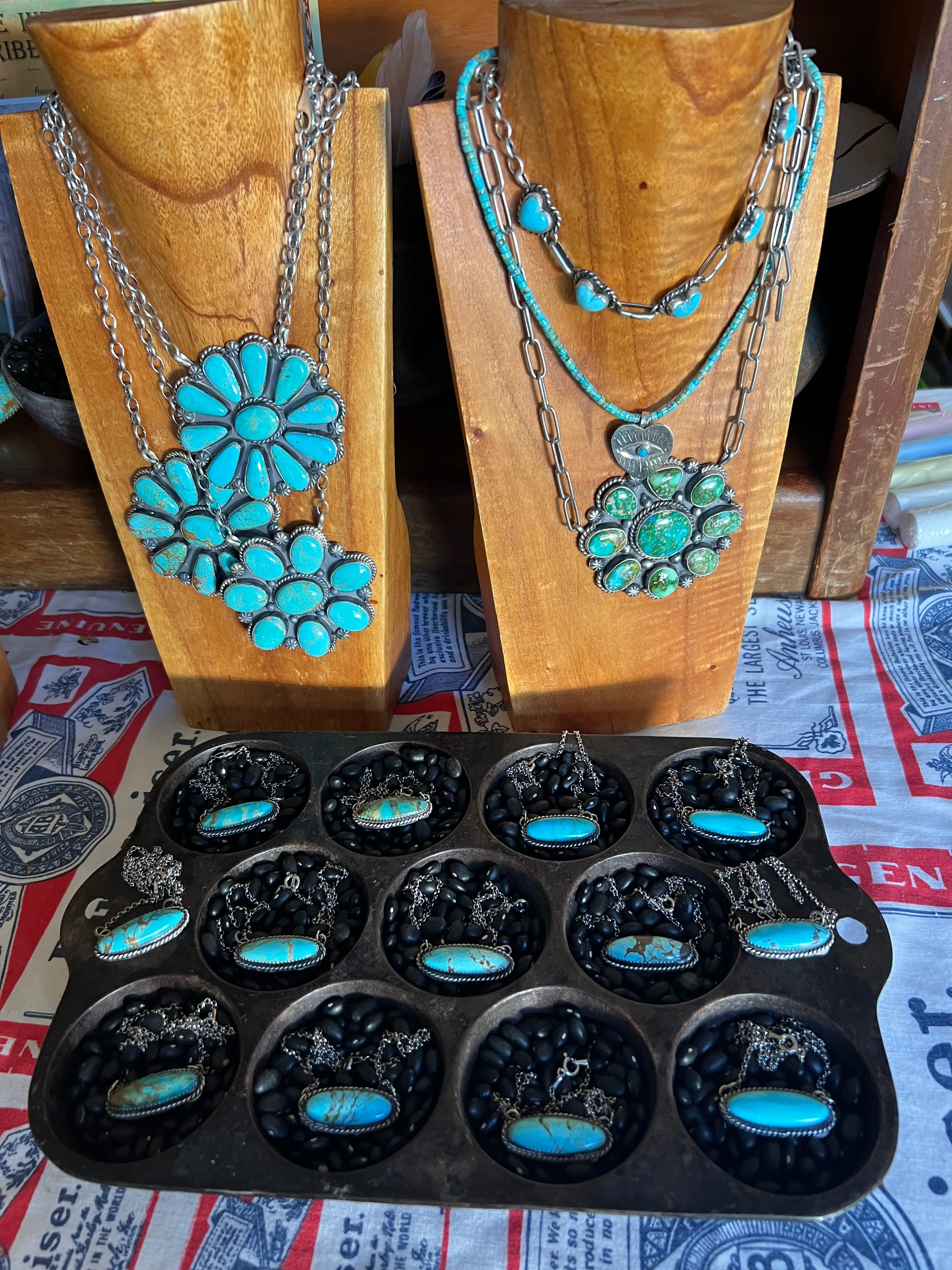 Large Turquoise Cluster Necklace