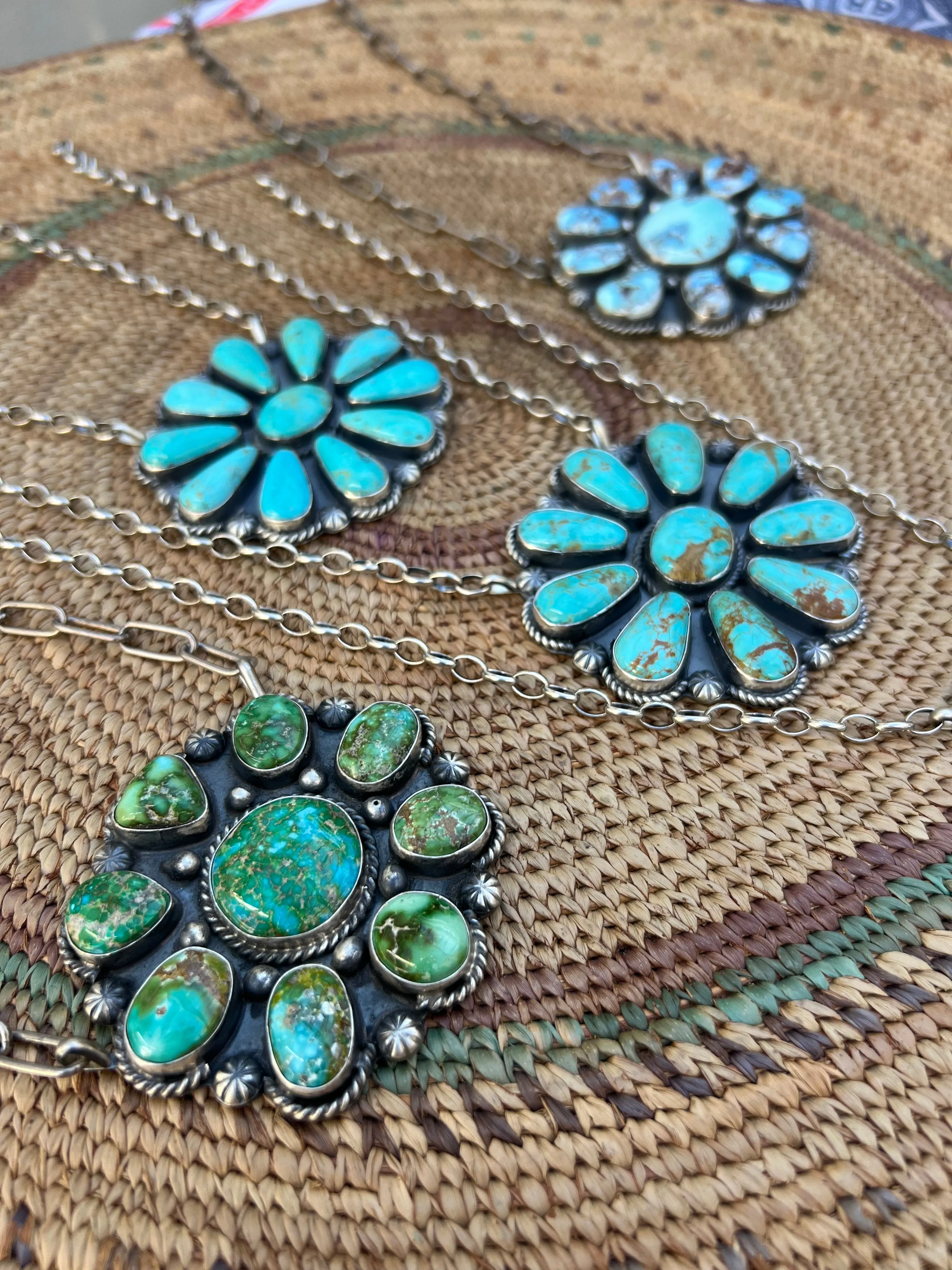 Large Turquoise Cluster Necklace