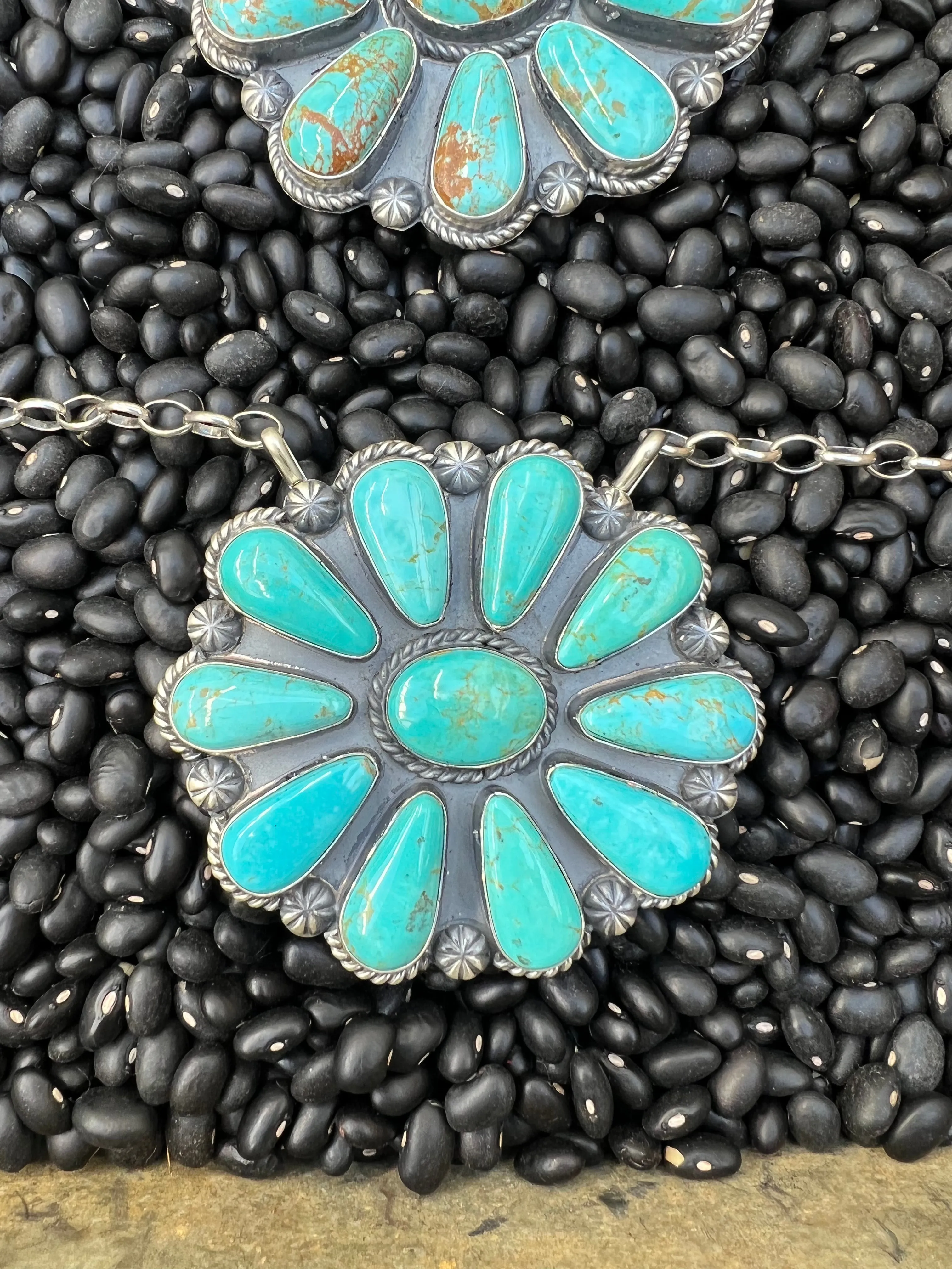 Large Turquoise Cluster Necklace