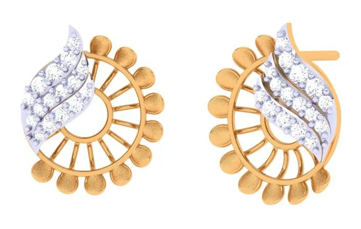 Latest Diamond Earrings Design With Gold