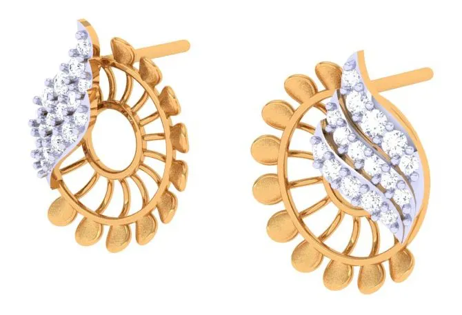 Latest Diamond Earrings Design With Gold