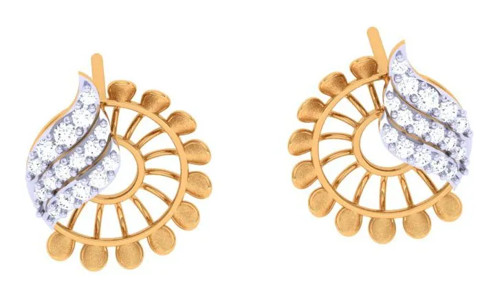 Latest Diamond Earrings Design With Gold