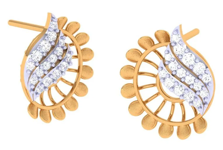 Latest Diamond Earrings Design With Gold