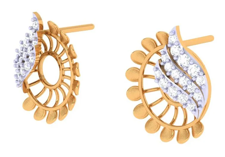 Latest Diamond Earrings Design With Gold