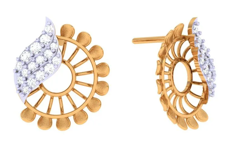 Latest Diamond Earrings Design With Gold