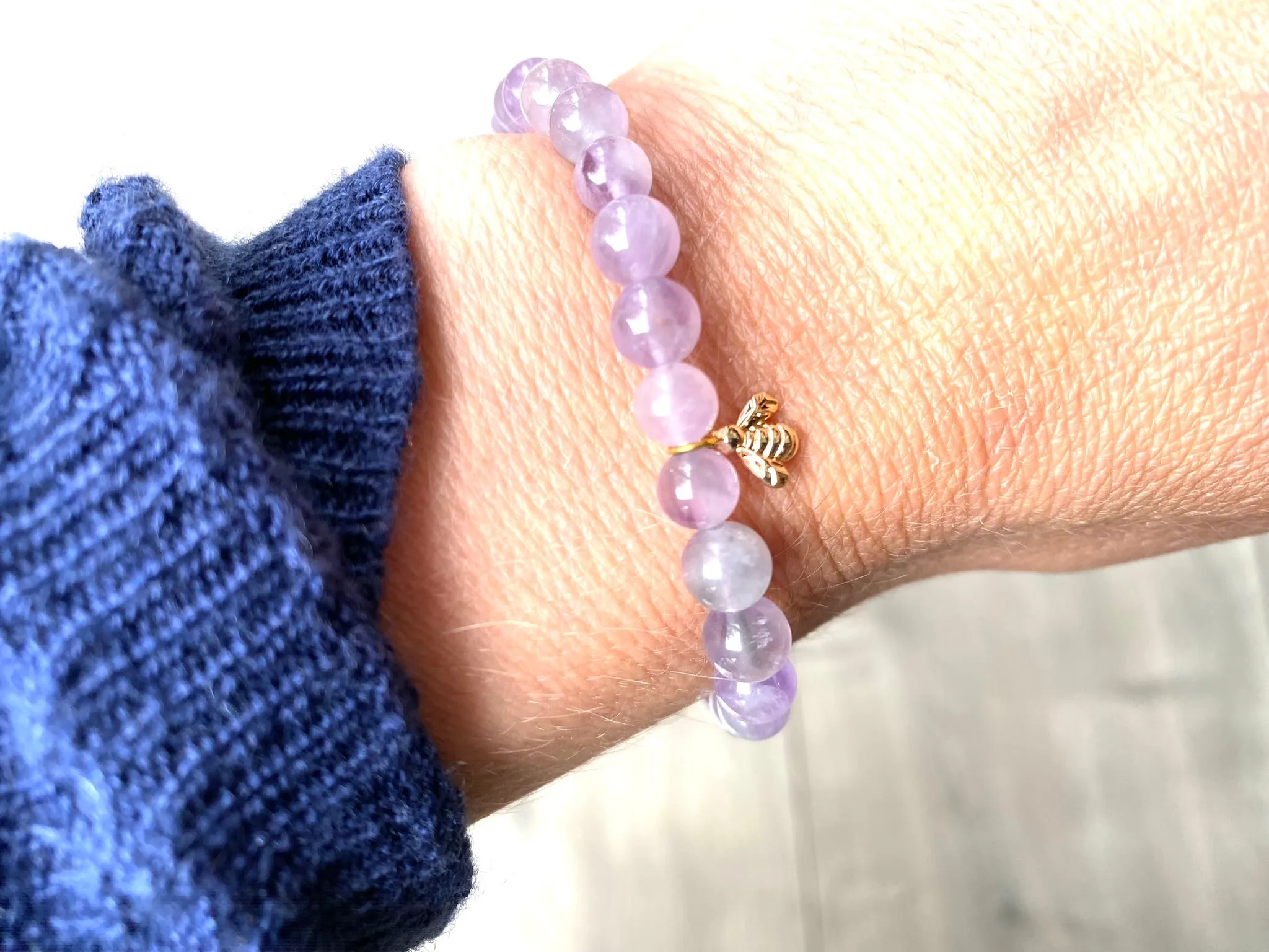 Lavender Jade Bee Diffuser Bracelet
