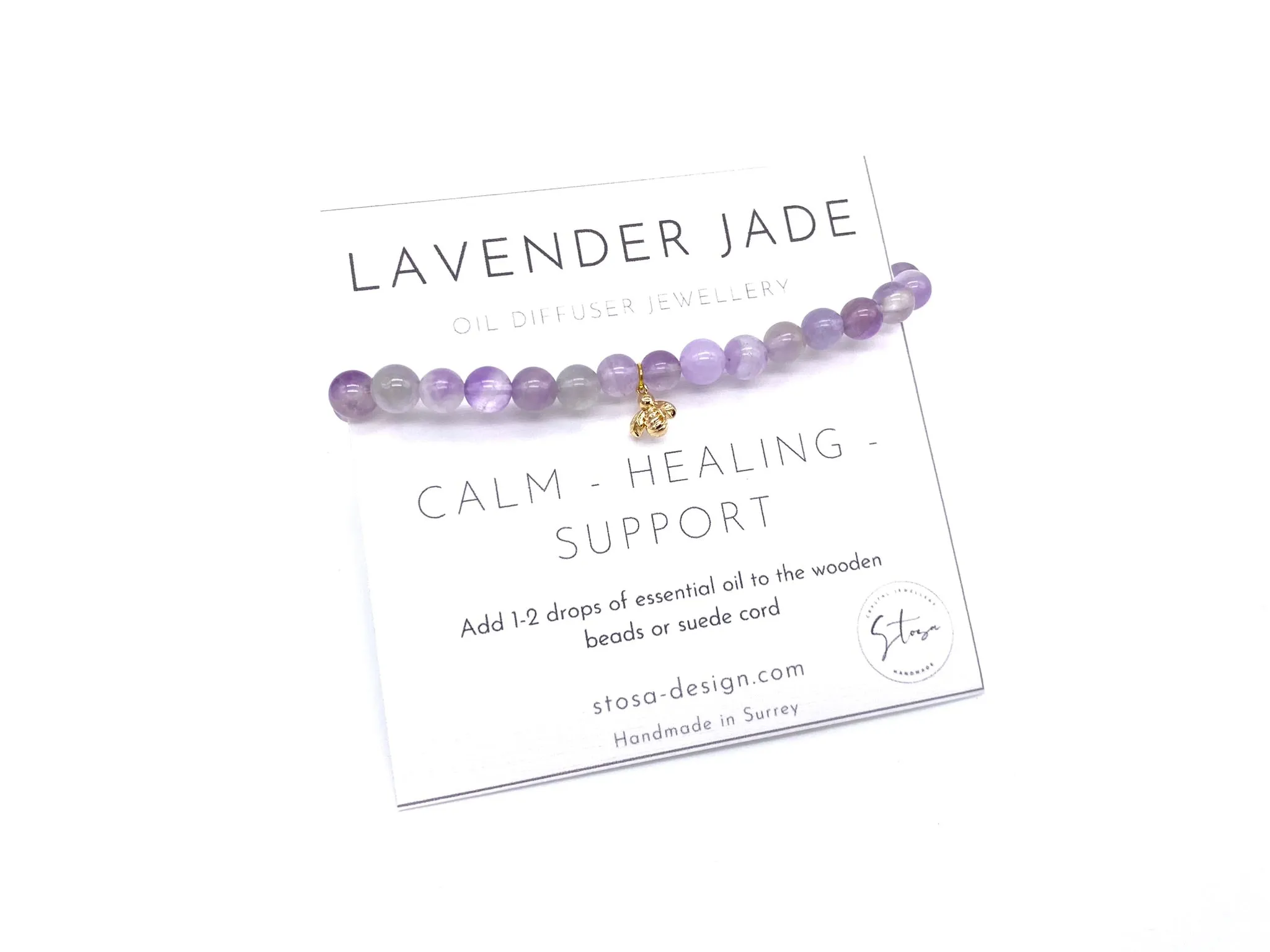 Lavender Jade Bee Diffuser Bracelet