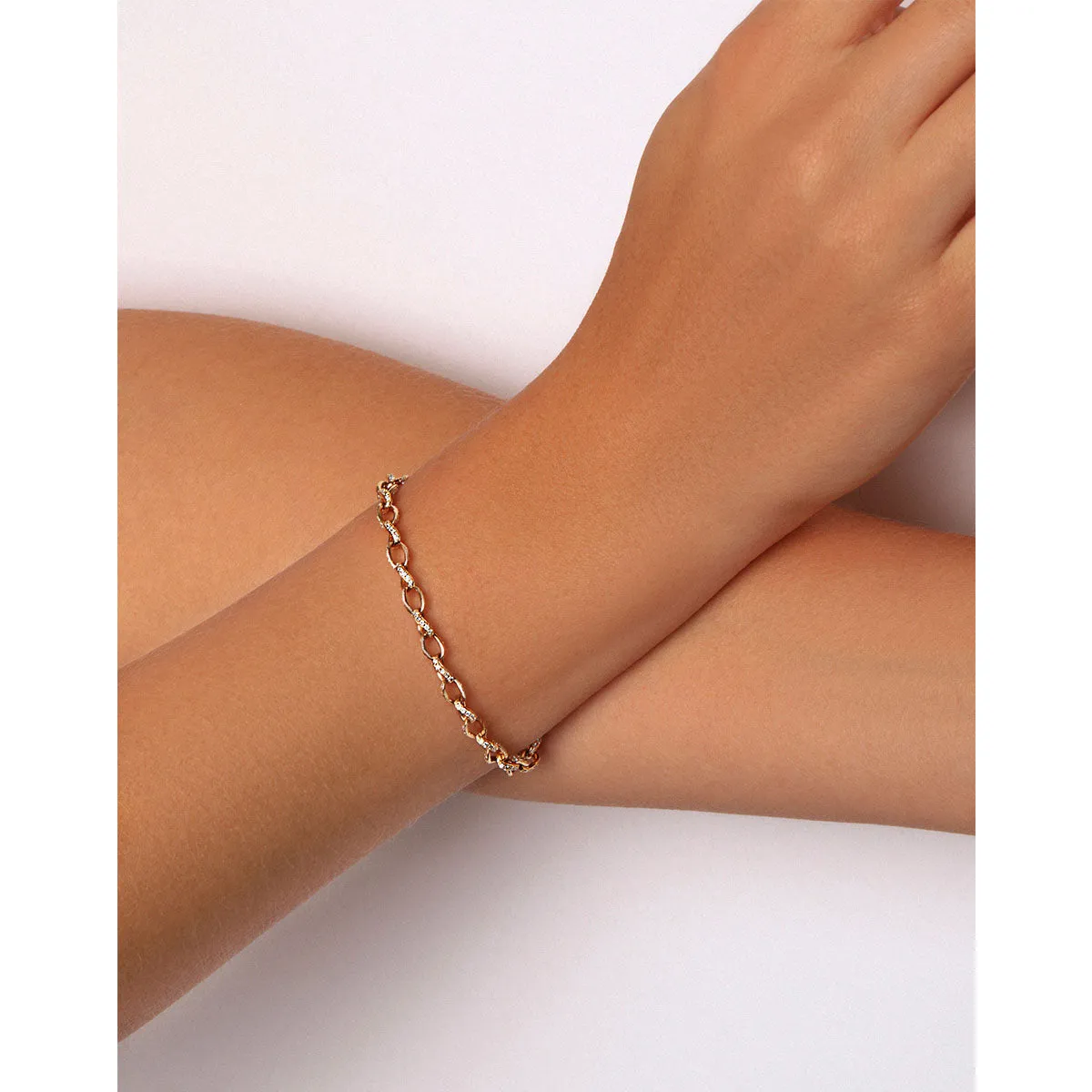 Link Round Diamond Bracelet