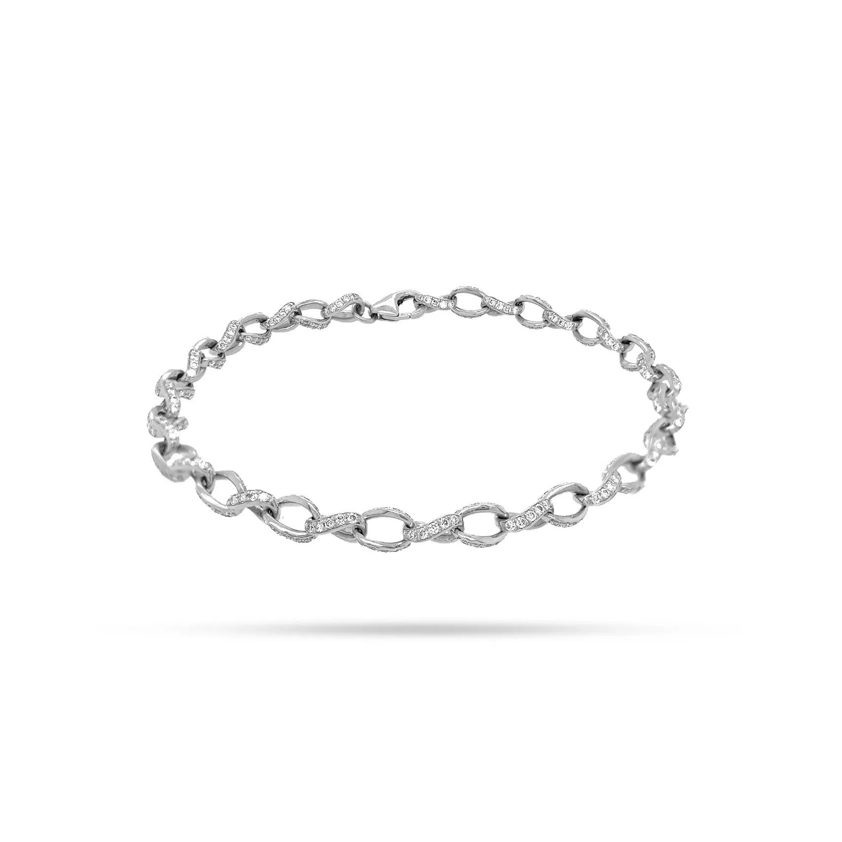 Link Round Diamond Bracelet