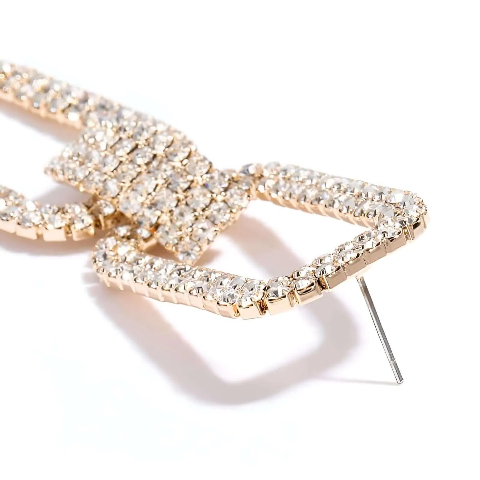 Long Dangle Diamond Earrings