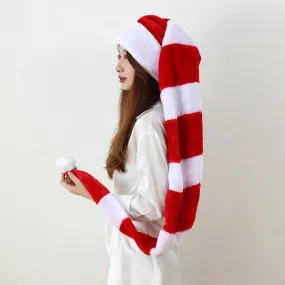 Long Striped Christmas Santa Hat