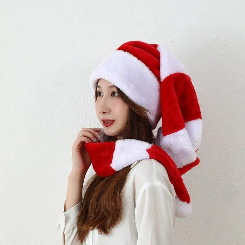 Long Striped Christmas Santa Hat