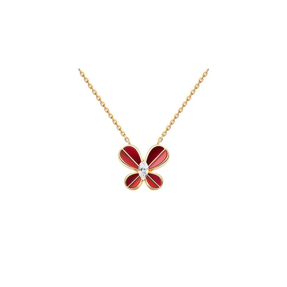 Marquise Butterfly Rose Gold Small Necklace
