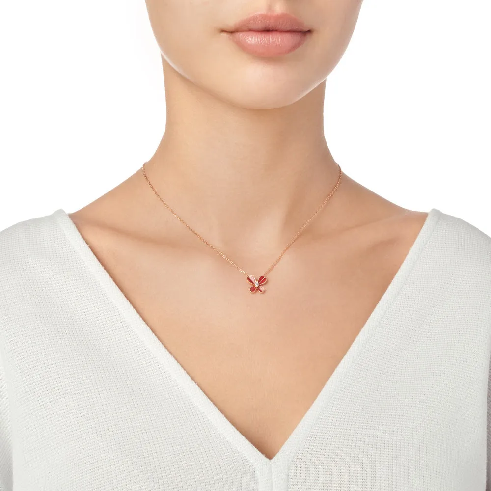 Marquise Butterfly Rose Gold Small Necklace