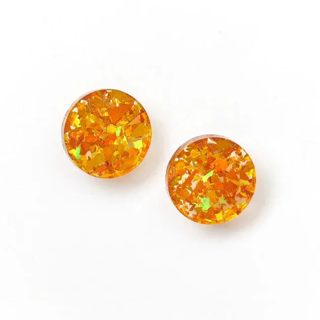 Martha Jean Circle Stud Earrings - Amber