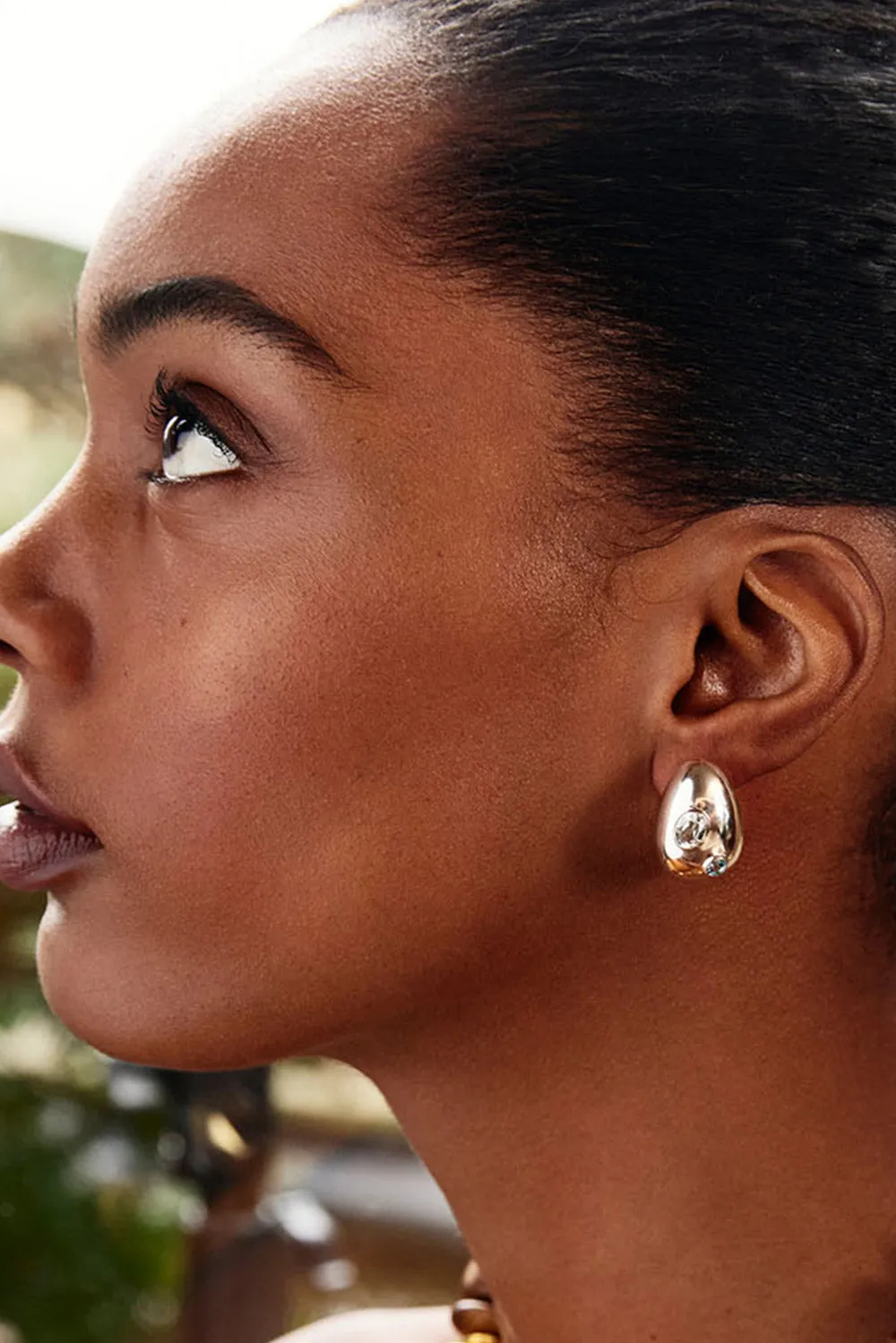 MINI ARP EARRINGS IN STUDDED SILVER