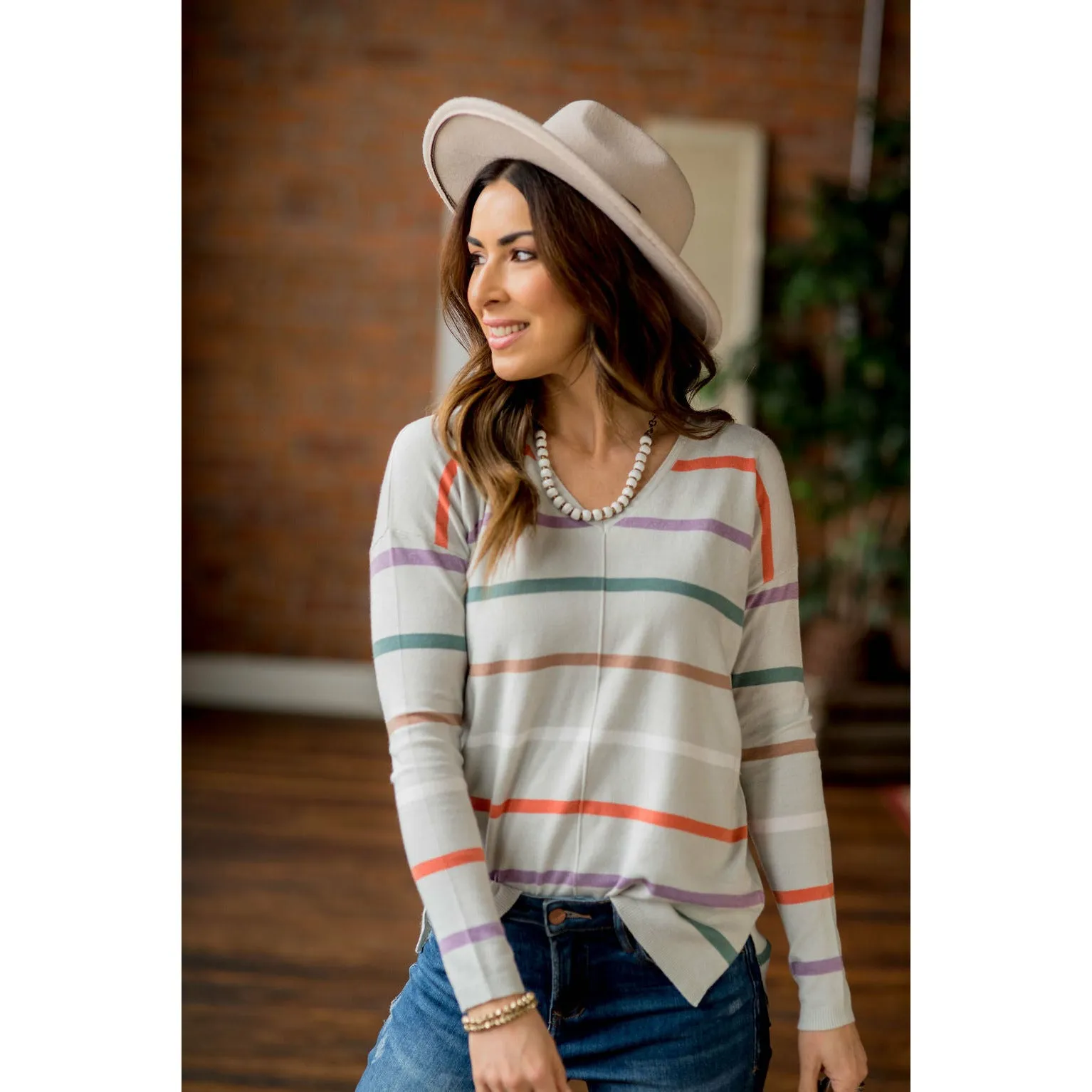 Multi Color Stripes Sweatshirt