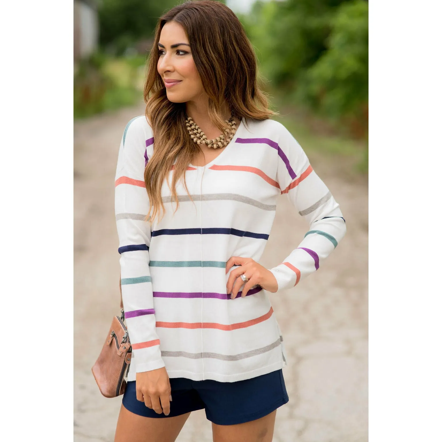 Multi Color Stripes Sweatshirt
