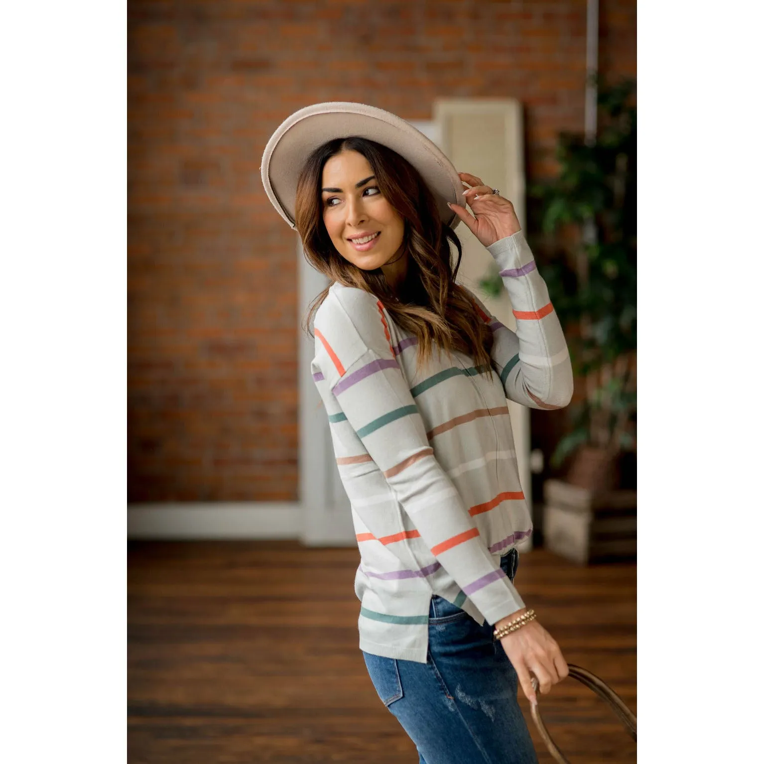 Multi Color Stripes Sweatshirt