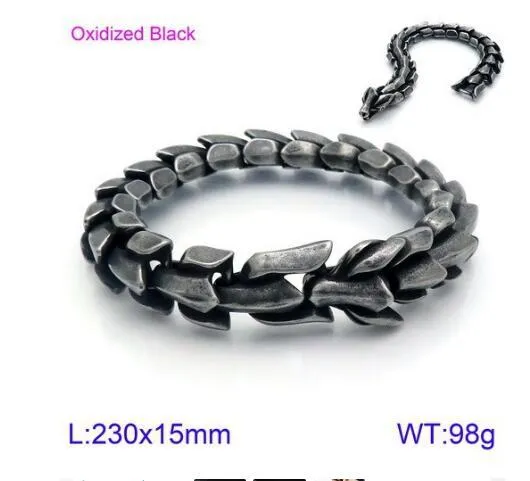 Multi-Color Titanium Steel Men's Bracelet with Vacuum Electroplating - European and American Style Dominant Leader Trend