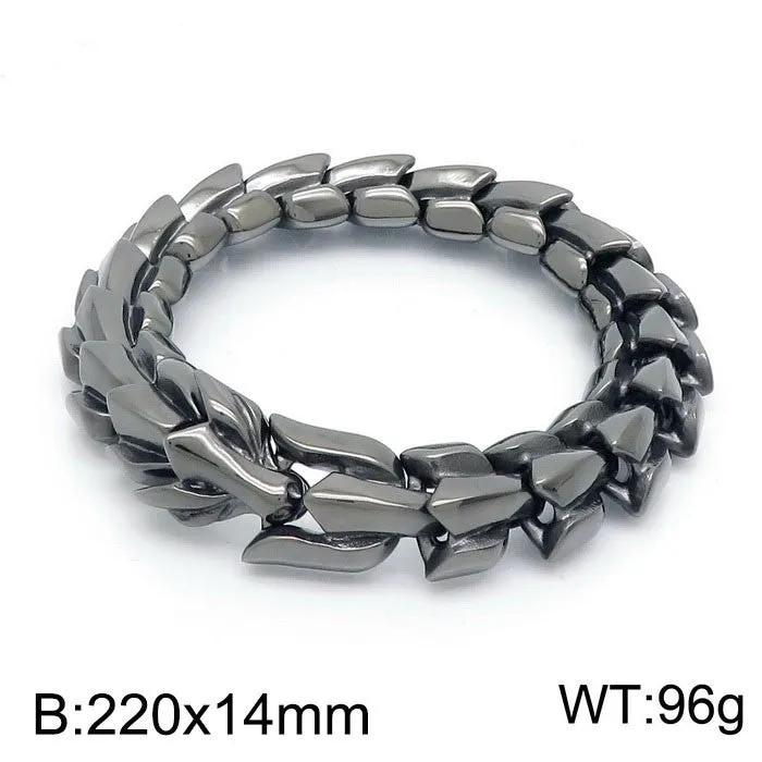 Multi-Color Titanium Steel Men's Bracelet with Vacuum Electroplating - European and American Style Dominant Leader Trend