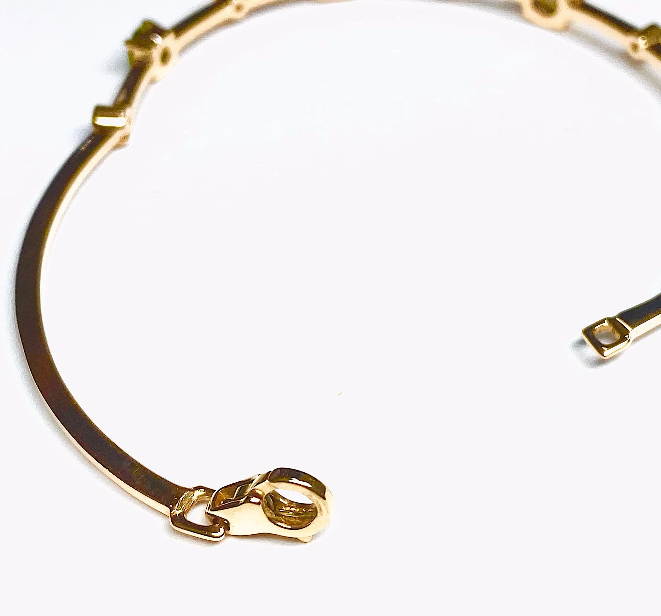 Multi coloured gemstones 18k yellow gold bracelet