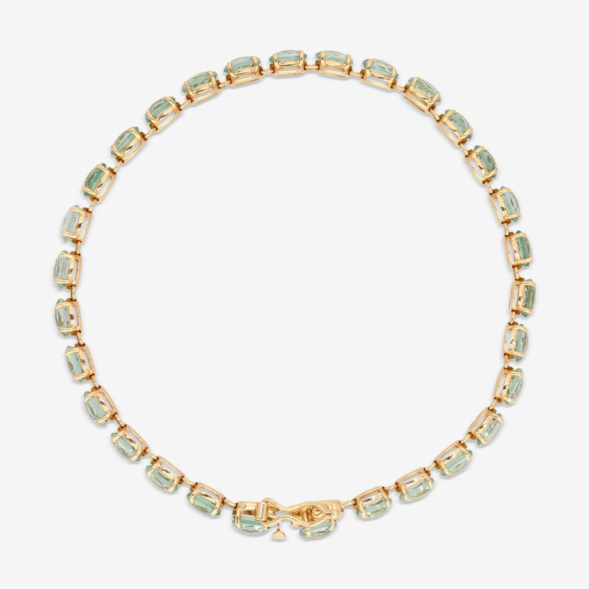 Nanis 18K Yellow Gold Blue Topaz Stone Bracelet BI4-565