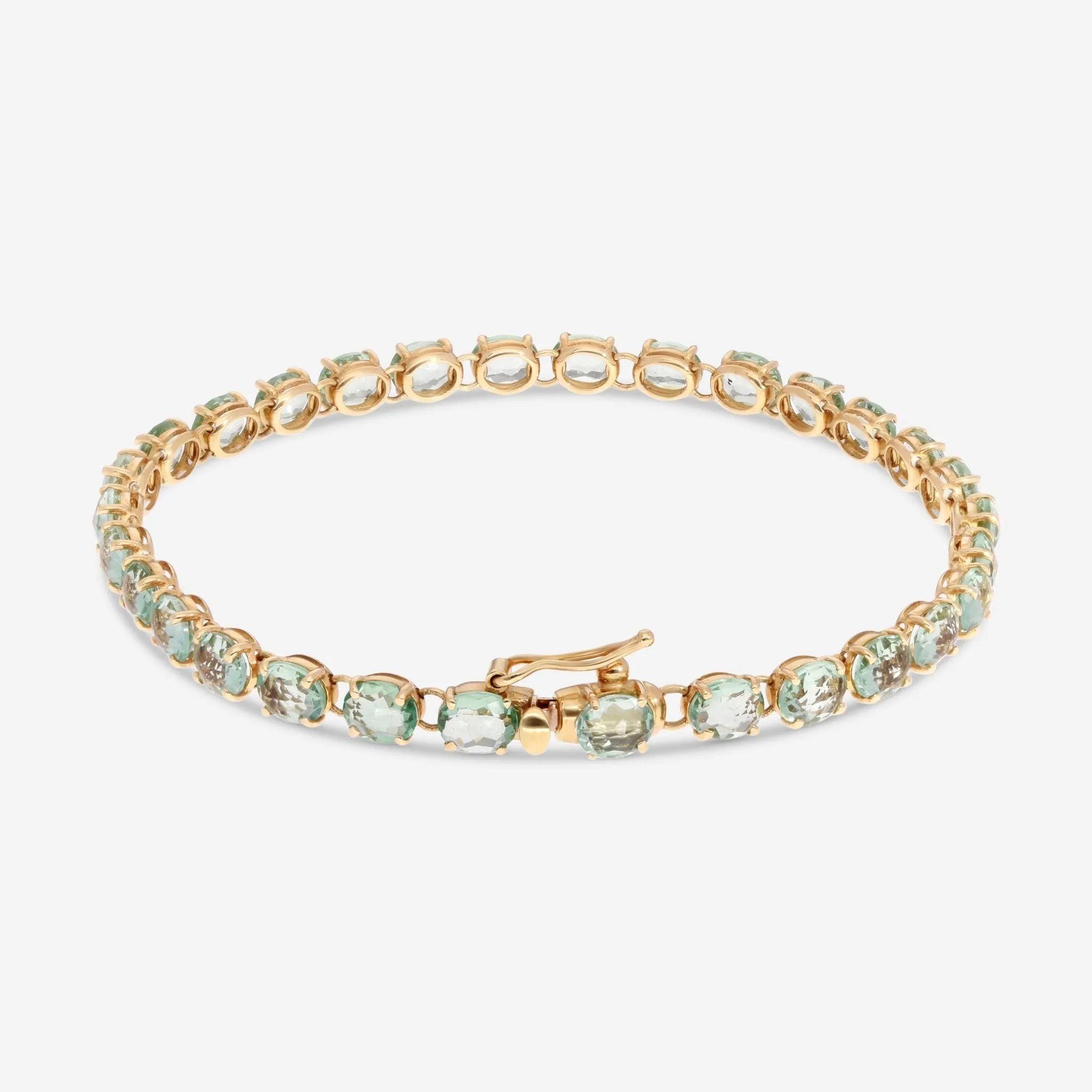 Nanis 18K Yellow Gold Blue Topaz Stone Bracelet BI4-565
