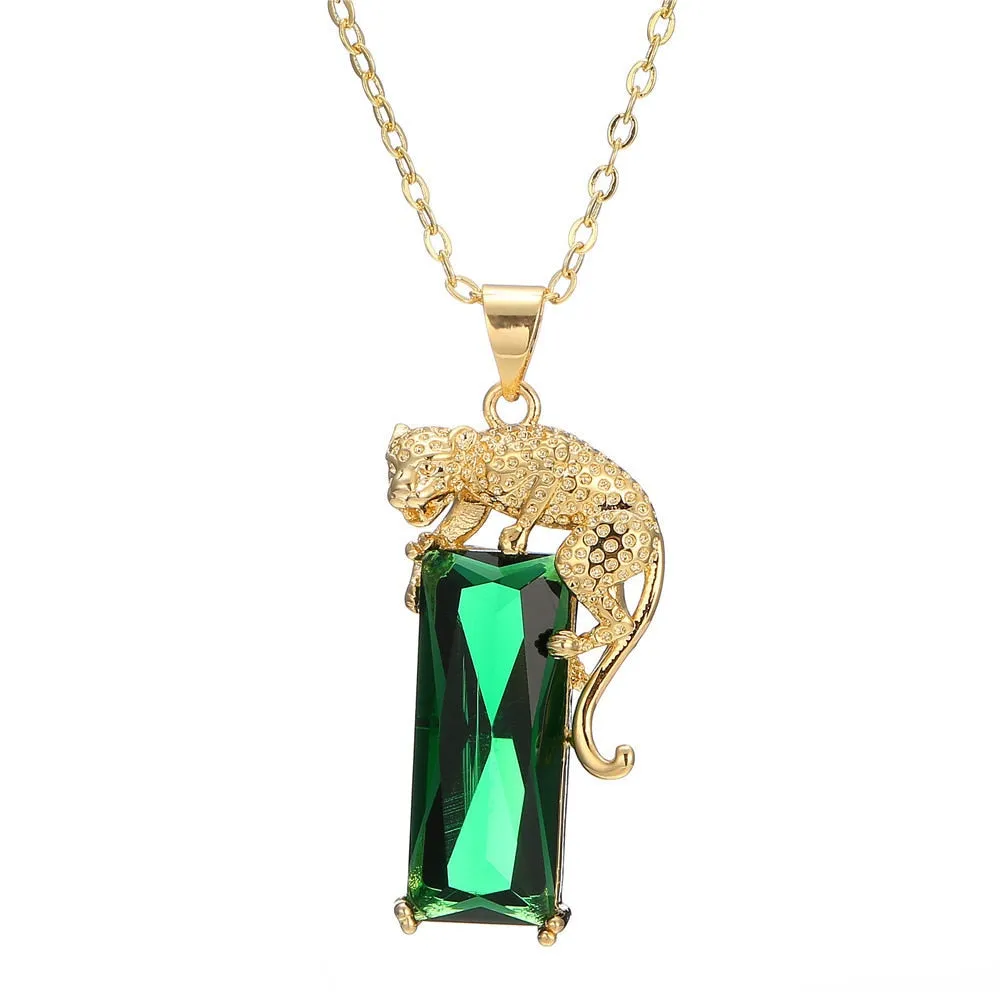 Natural Emerald Gemstone 14K Gold Color Pendant