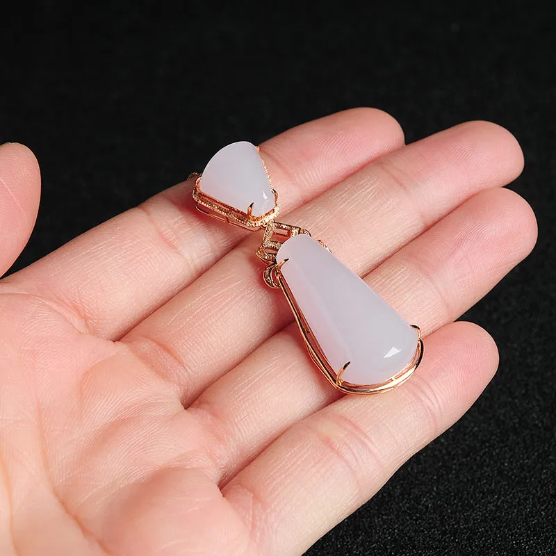 Natural Jade Pendant Jadeite Gold Pendant PT83
