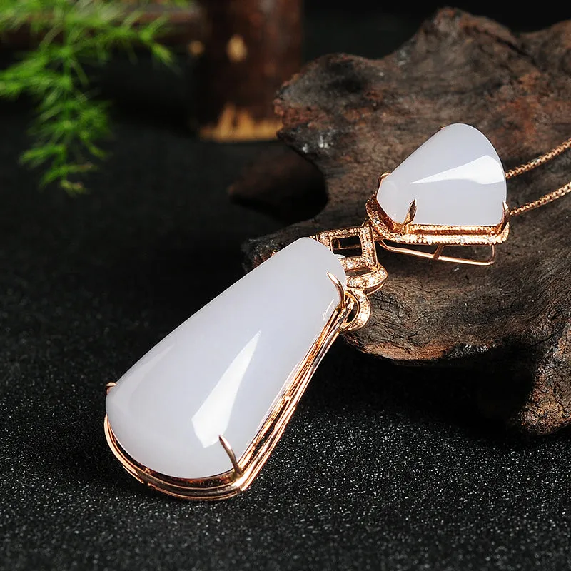 Natural Jade Pendant Jadeite Gold Pendant PT83