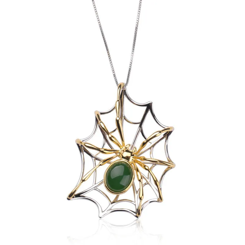Natural Jade Pendant Nephrite Silver Pendant ZPT169
