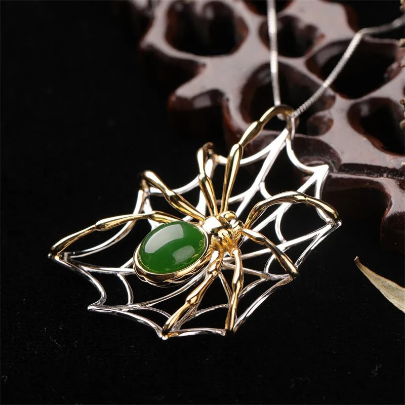 Natural Jade Pendant Nephrite Silver Pendant ZPT169