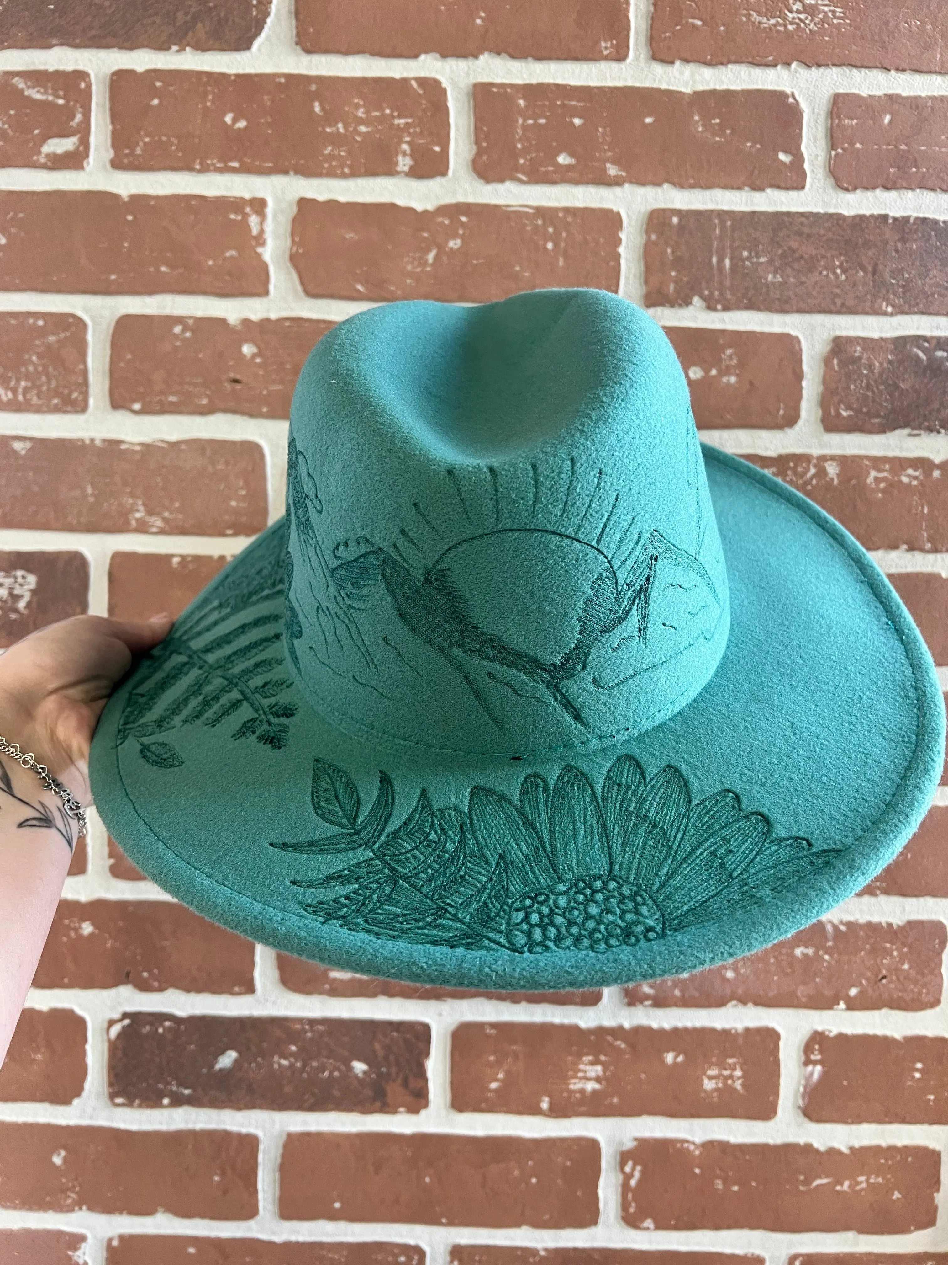 Nature Burnt Hat (Turquoise)