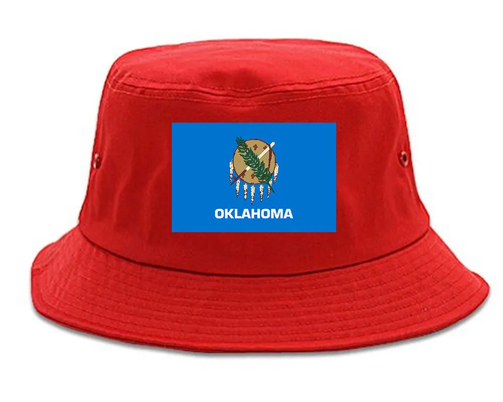 Oklahoma State Flag OK Chest Mens Bucket Hat