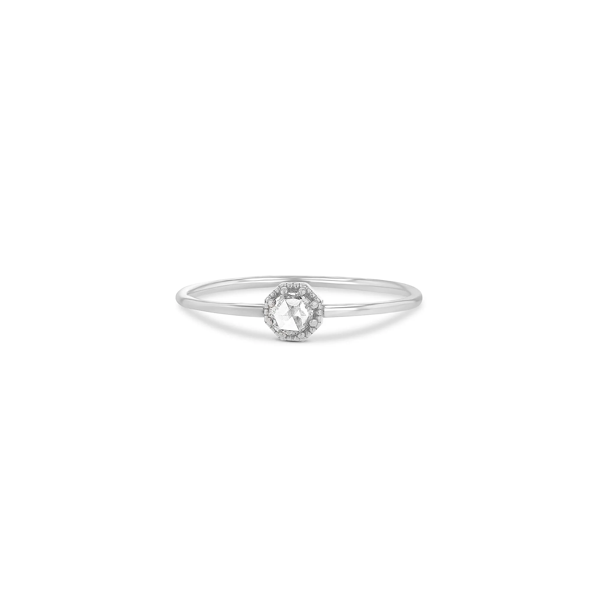 Petite Crown Bezel Diamond Ring
