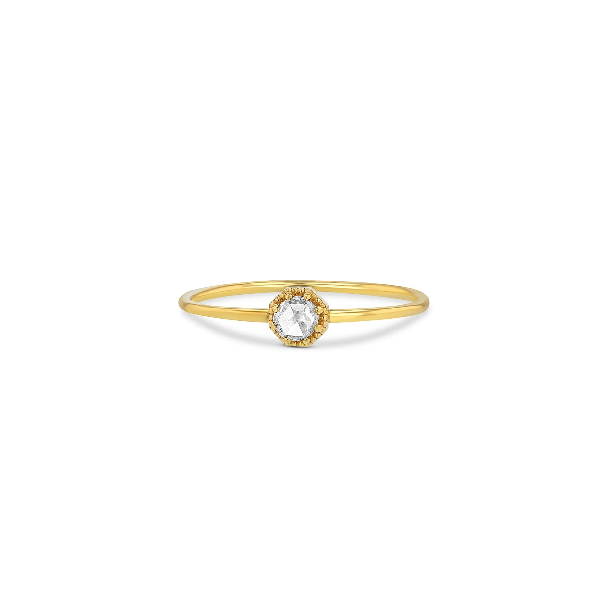 Petite Crown Bezel Diamond Ring