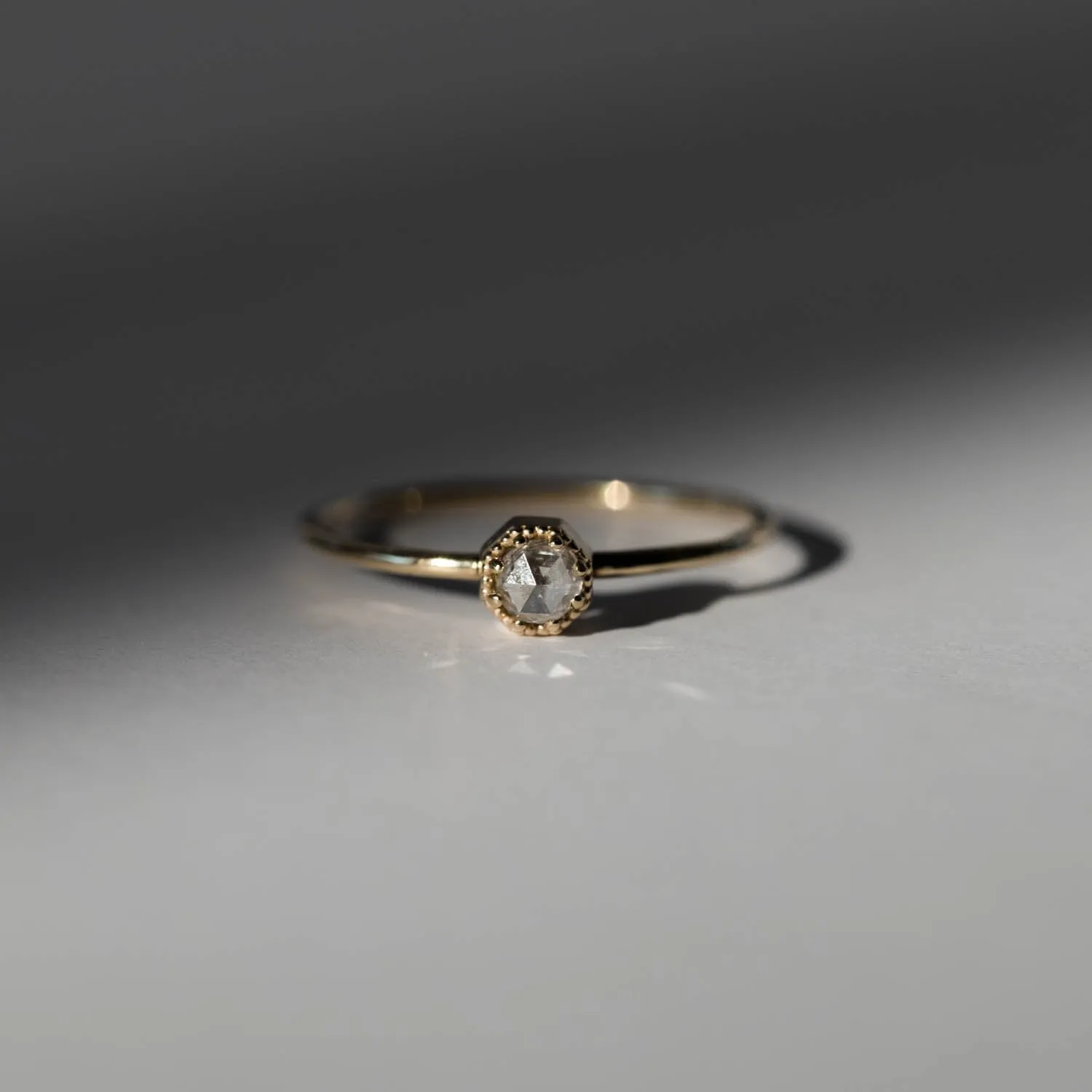 Petite Crown Bezel Diamond Ring