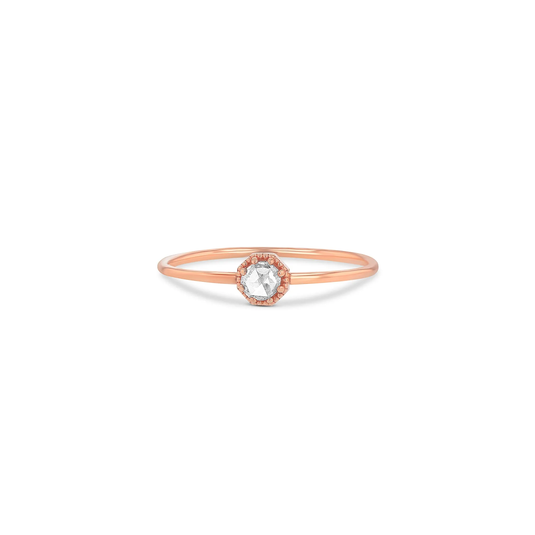 Petite Crown Bezel Diamond Ring